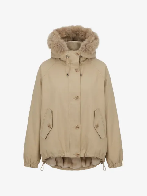 VALENTINI 1972 faux-fur trim hooded coat