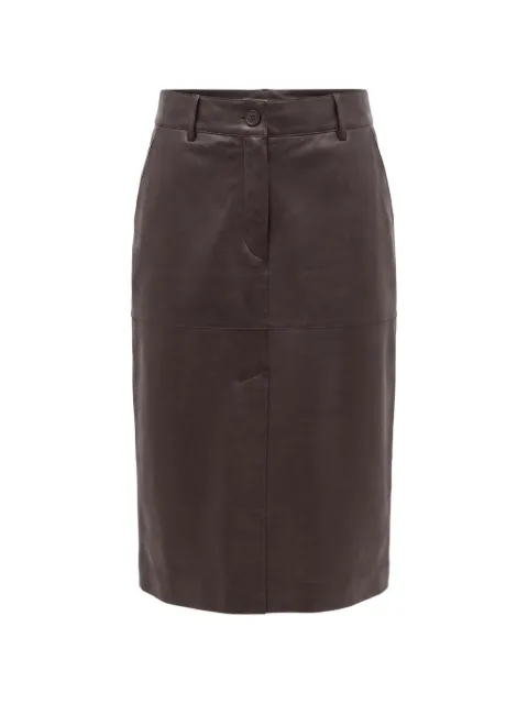 P.A.R.O.S.H. panelled calf leather midi skirt