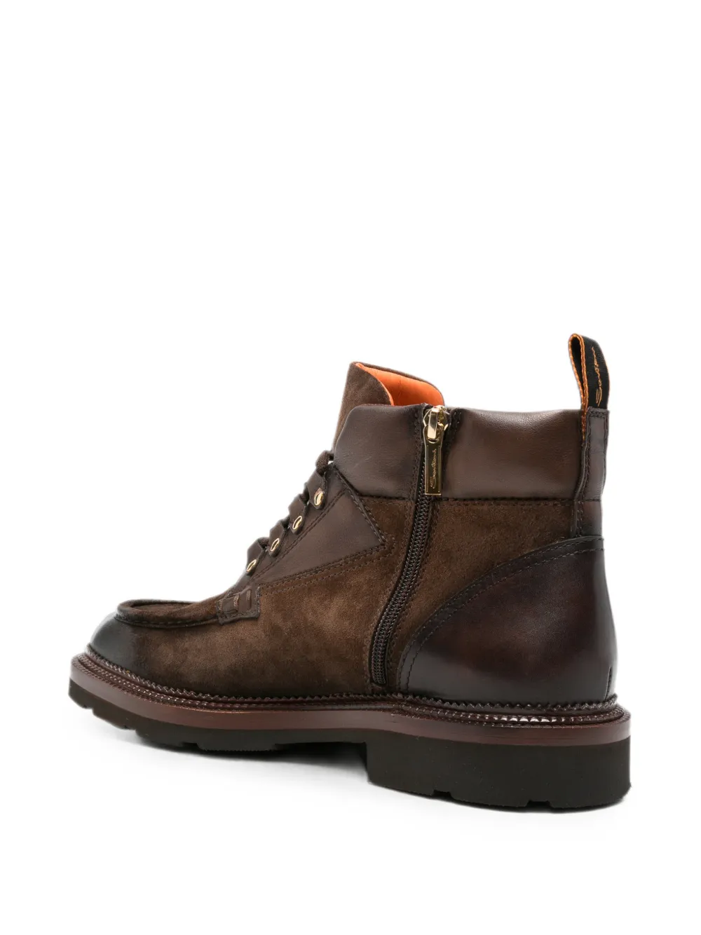 Santoni lace-up panelled boots Bruin
