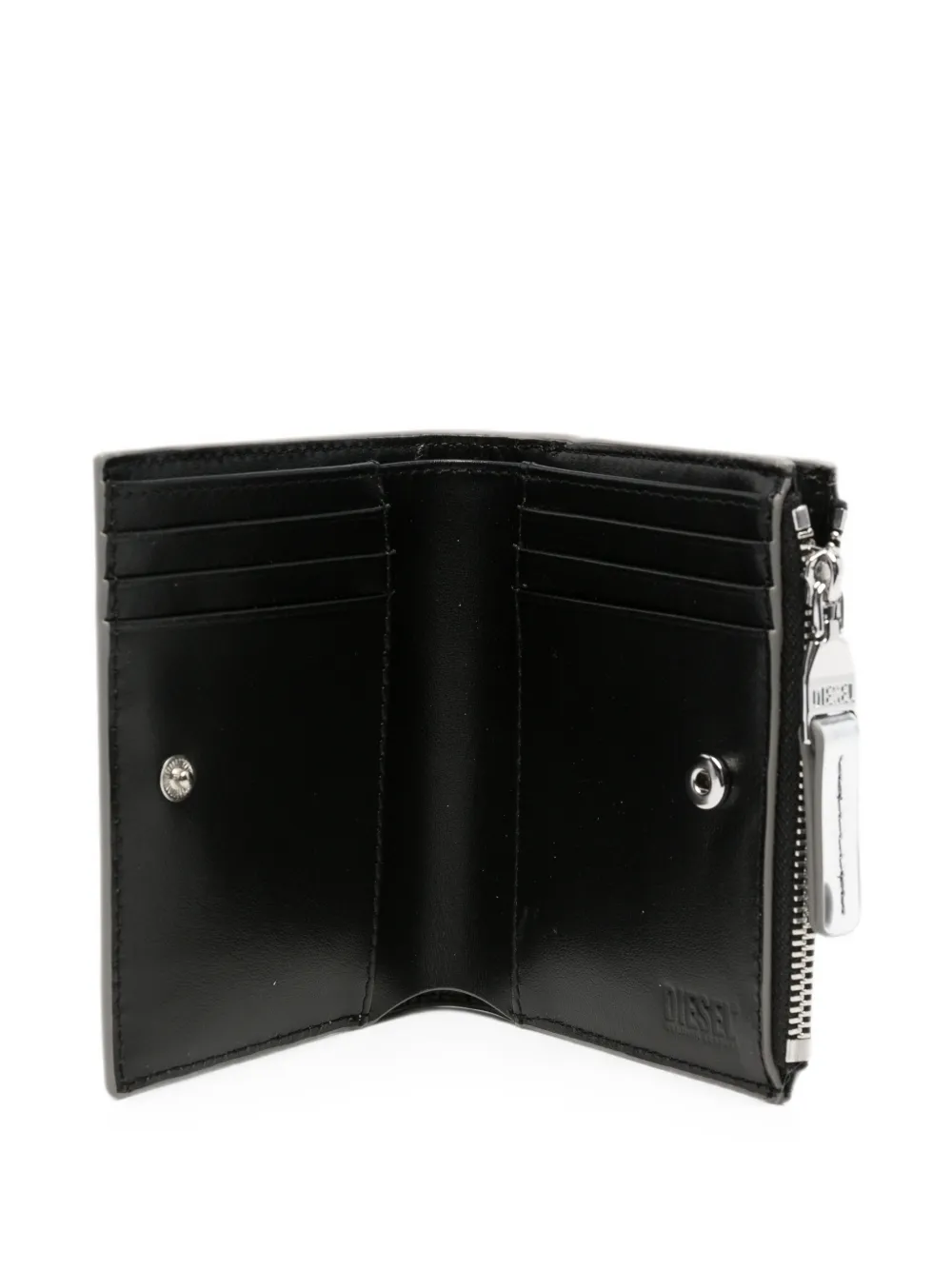 Diesel Oval D leren portemonnee Grijs