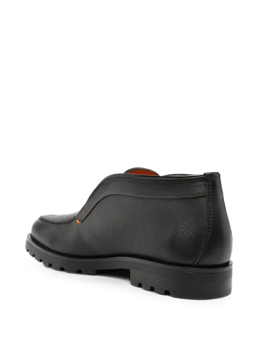 Santoni round-toe leather loafers Grijs