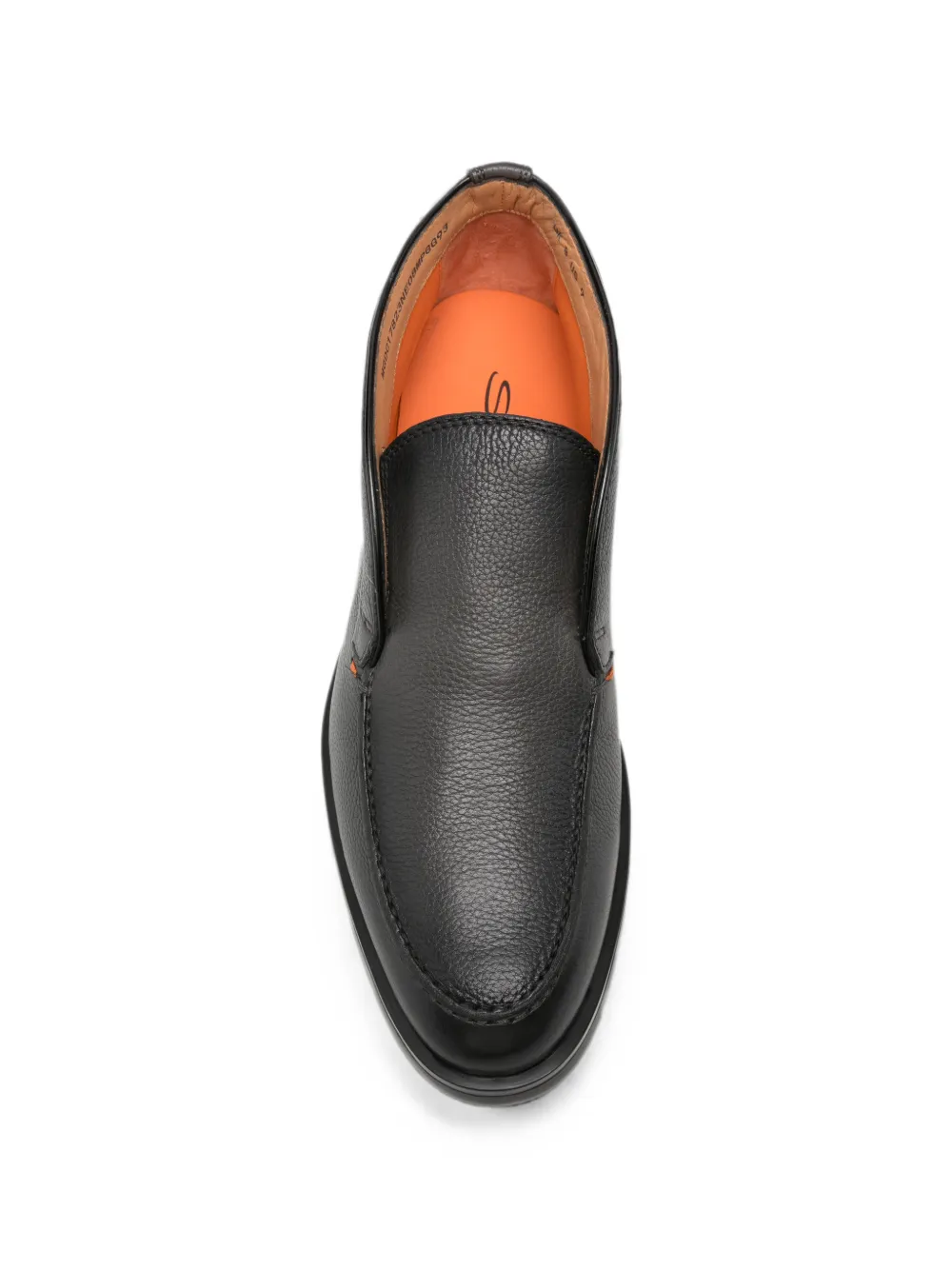 Santoni round-toe leather loafers Grijs