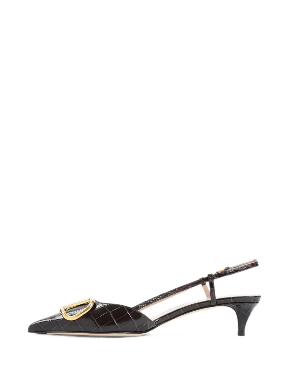 Valentino Garavani VLogo Signature crocodile-effect leather pumps Bruin