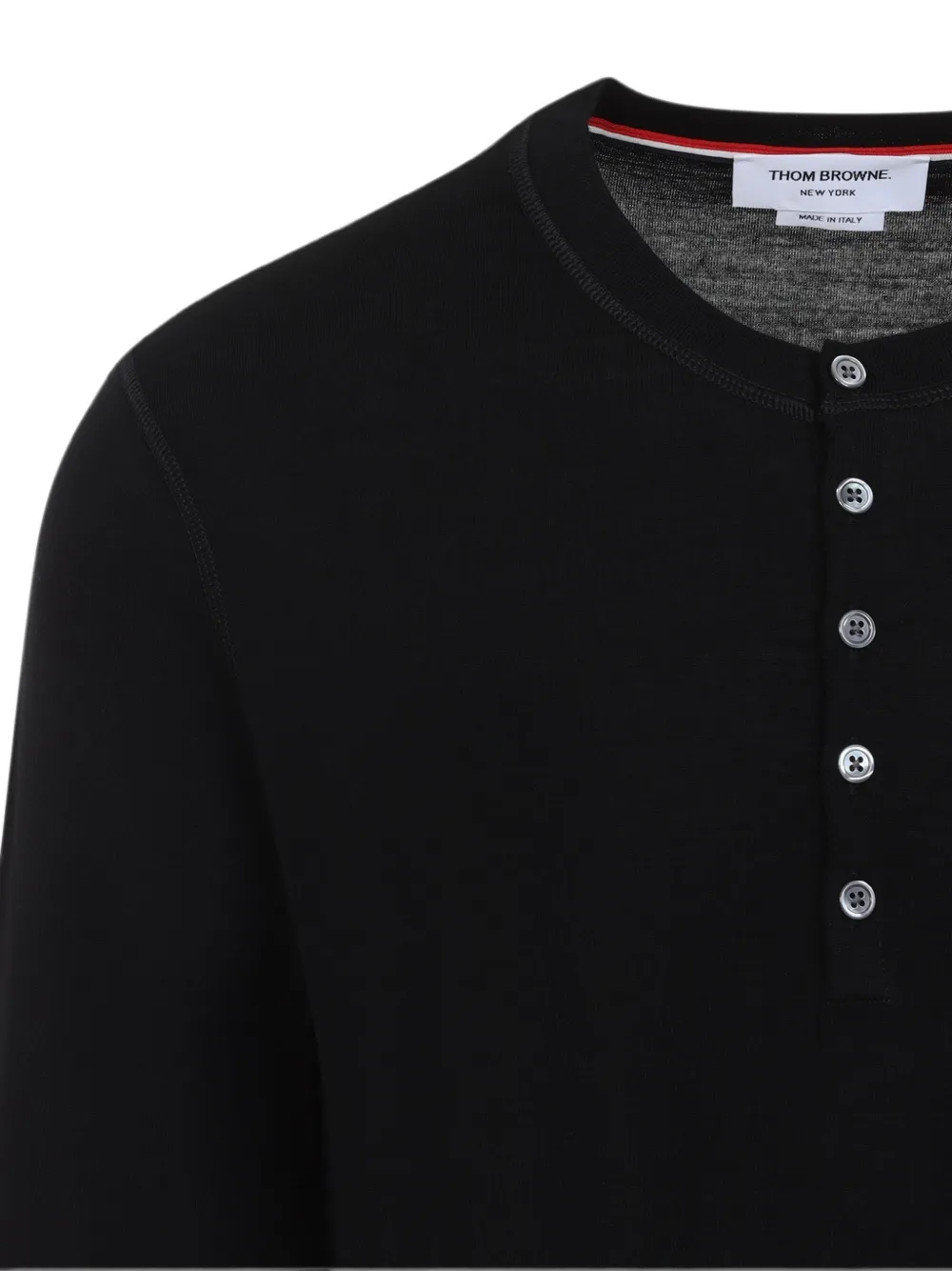 Thom Browne T-shirt met knopenbies Zwart
