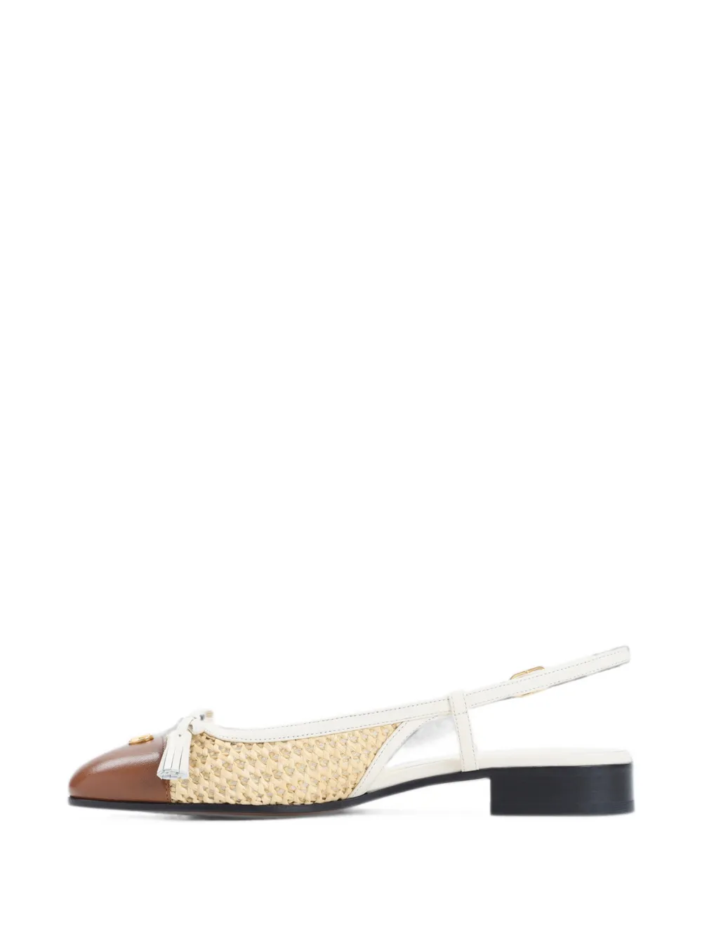 Valentino Garavani VLogo Signature woven flat pumps Beige