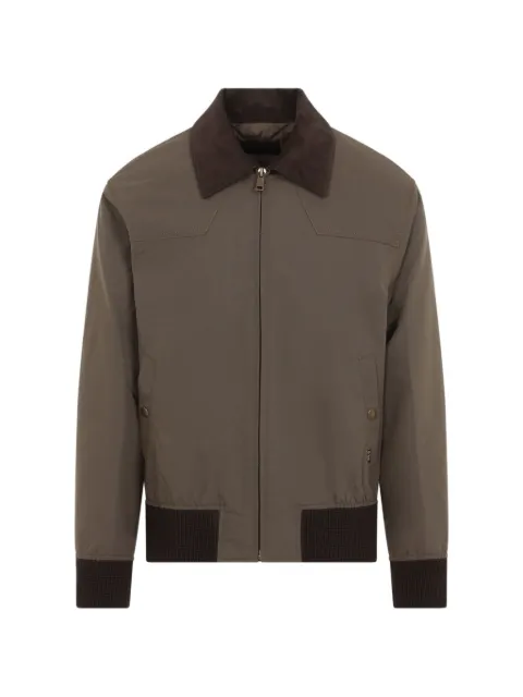 Prada corduroy-collar rib-trimmed jacket