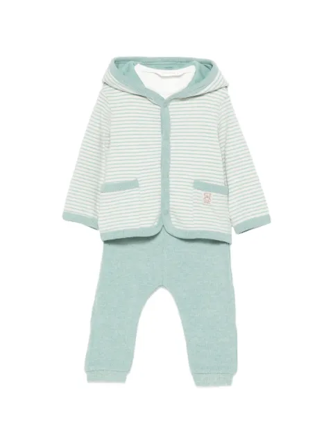 Mayoral stripe-pattern cardigan and trousers set (set of three)