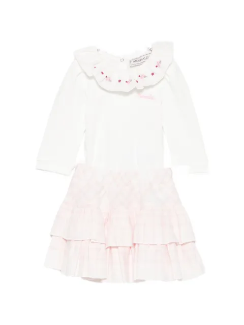 Monnalisa ruffled floral-embroidered skirt set