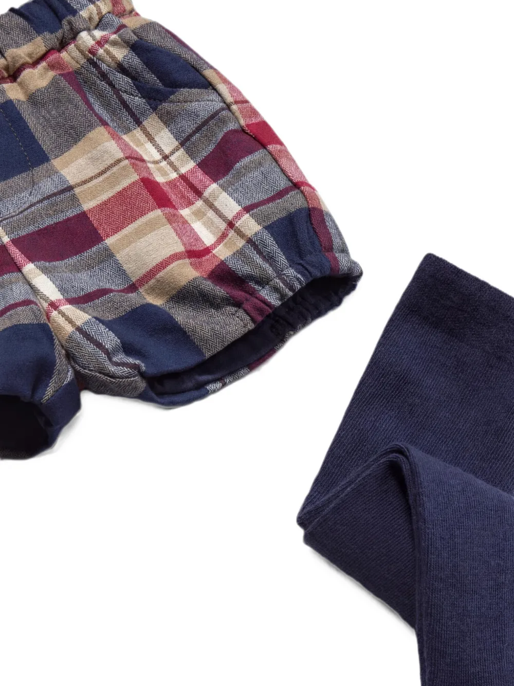 Mayoral Drie intarsia gebreide geruite shorts Rood