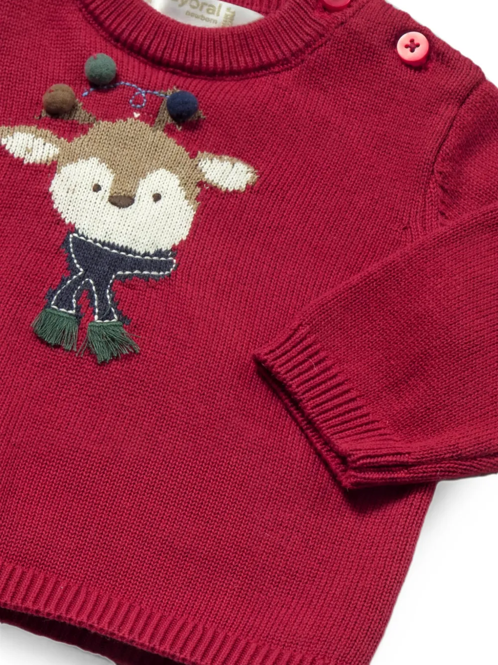 Mayoral Drie intarsia gebreide geruite shorts Rood