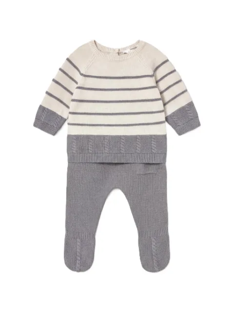 Mayoral striped cable-knit sweater and trousers set