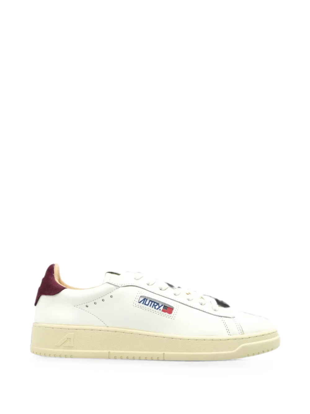 Autry Dallas low sneakers in marshmallow and fig leather - Bianco