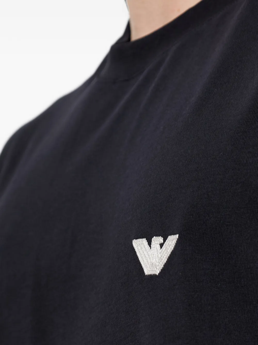 Emporio Armani T-shirt met geborduurd logo Blauw