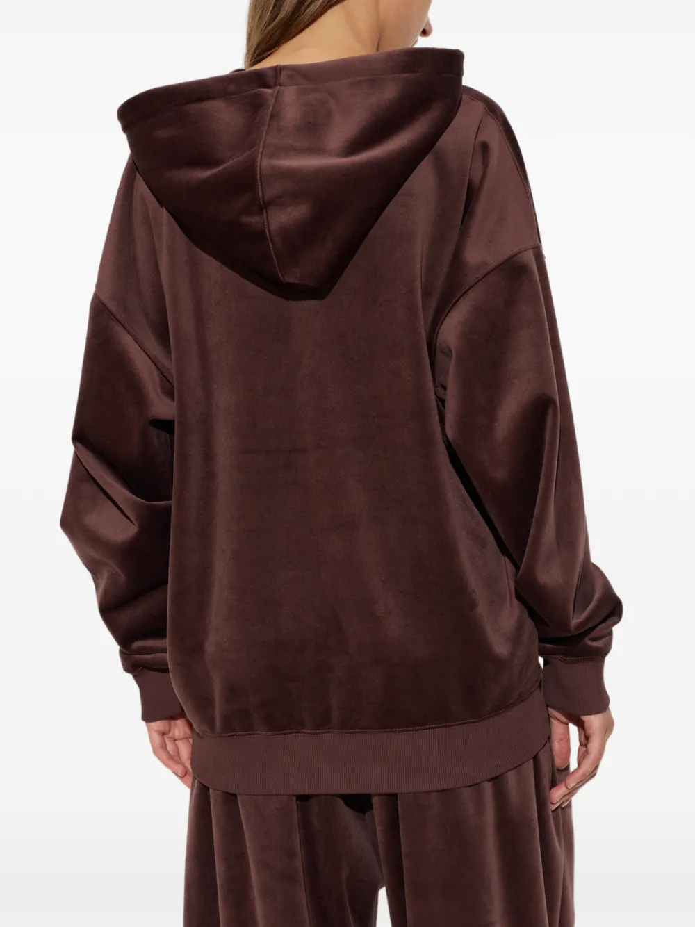 Y-3 Fluwelen ribfluwelen hoodie met rits Rood