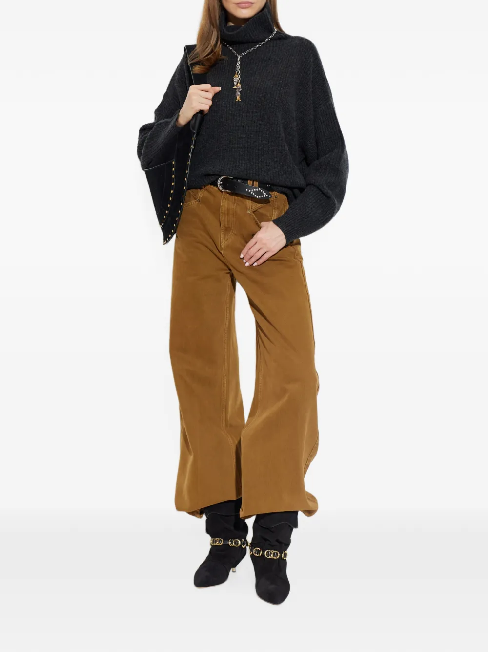 ISABEL MARANT Brooke geribbelde trui Grijs