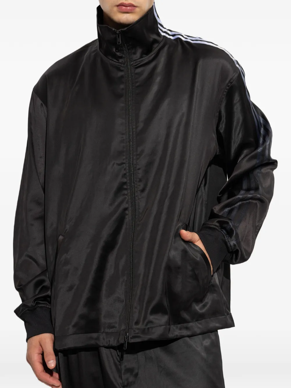 Y-3 Satijnen 3-Stripes trainingstop met kleurverloop Zwart