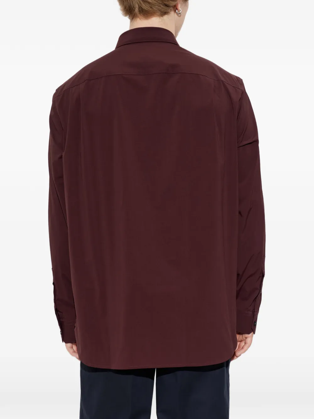 Emporio Armani Regular-fit overhemd van stretch stof Rood