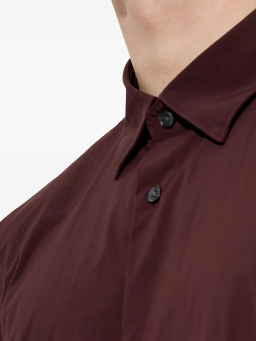 Emporio Armani Regular-fit overhemd van stretch stof Rood