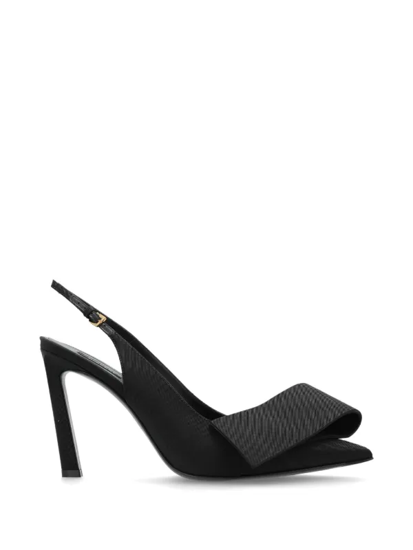 Givenchy Twisted Ribbon Slingbacks Pumps in Moiré Fabric in Black