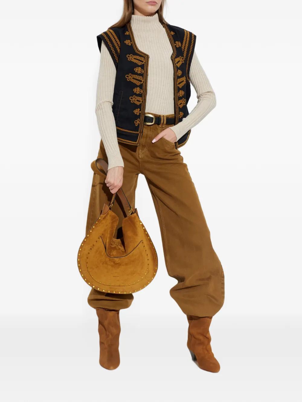 ISABEL MARANT Virginia geribbelde trui van merinowol Beige