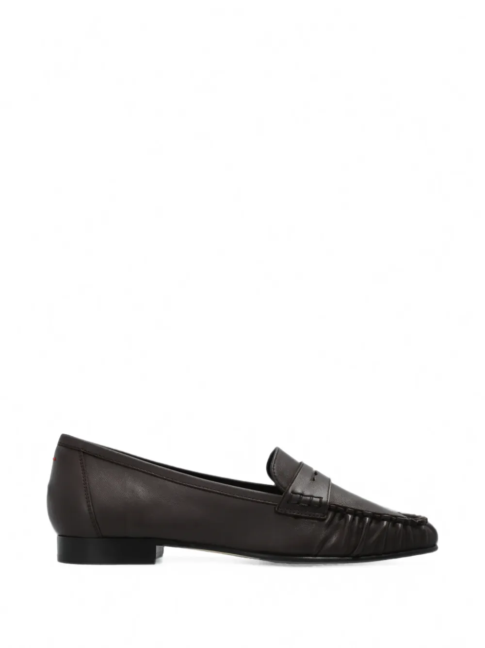 Aeyde Aldous gathered leather loafers Bruin