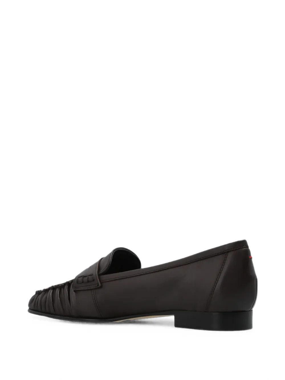 Aeyde Aldous gathered leather loafers Bruin