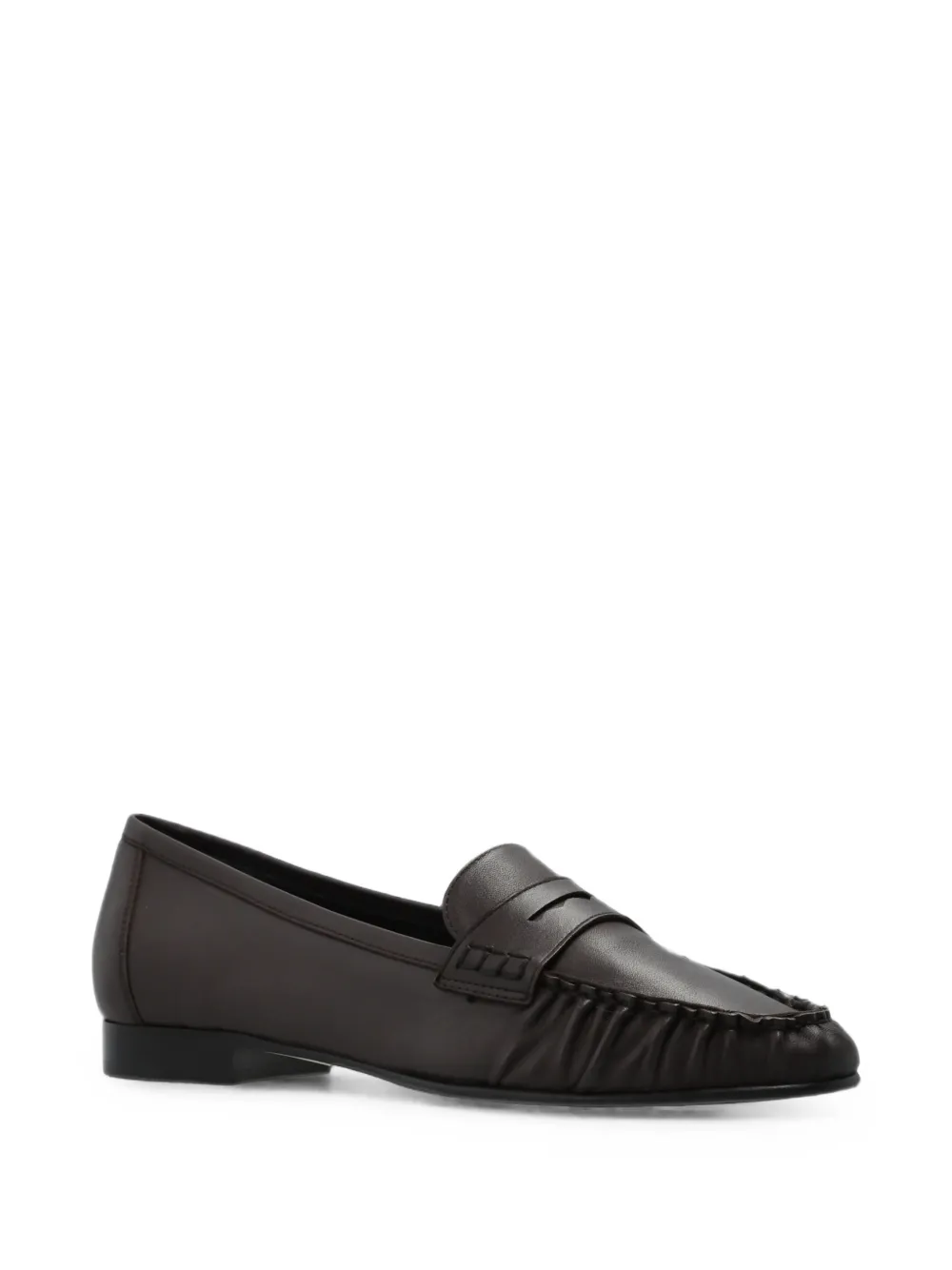Aeyde Aldous gathered leather loafers Bruin