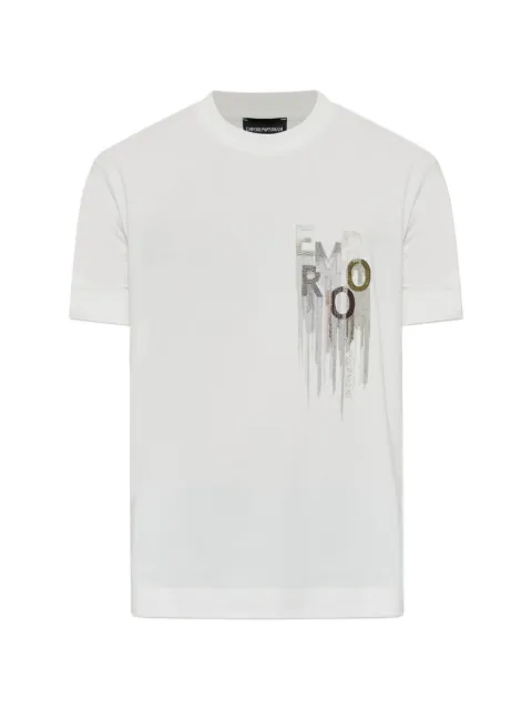 Emporio Armani T-shirt i kraftig jersey med broderet logo
