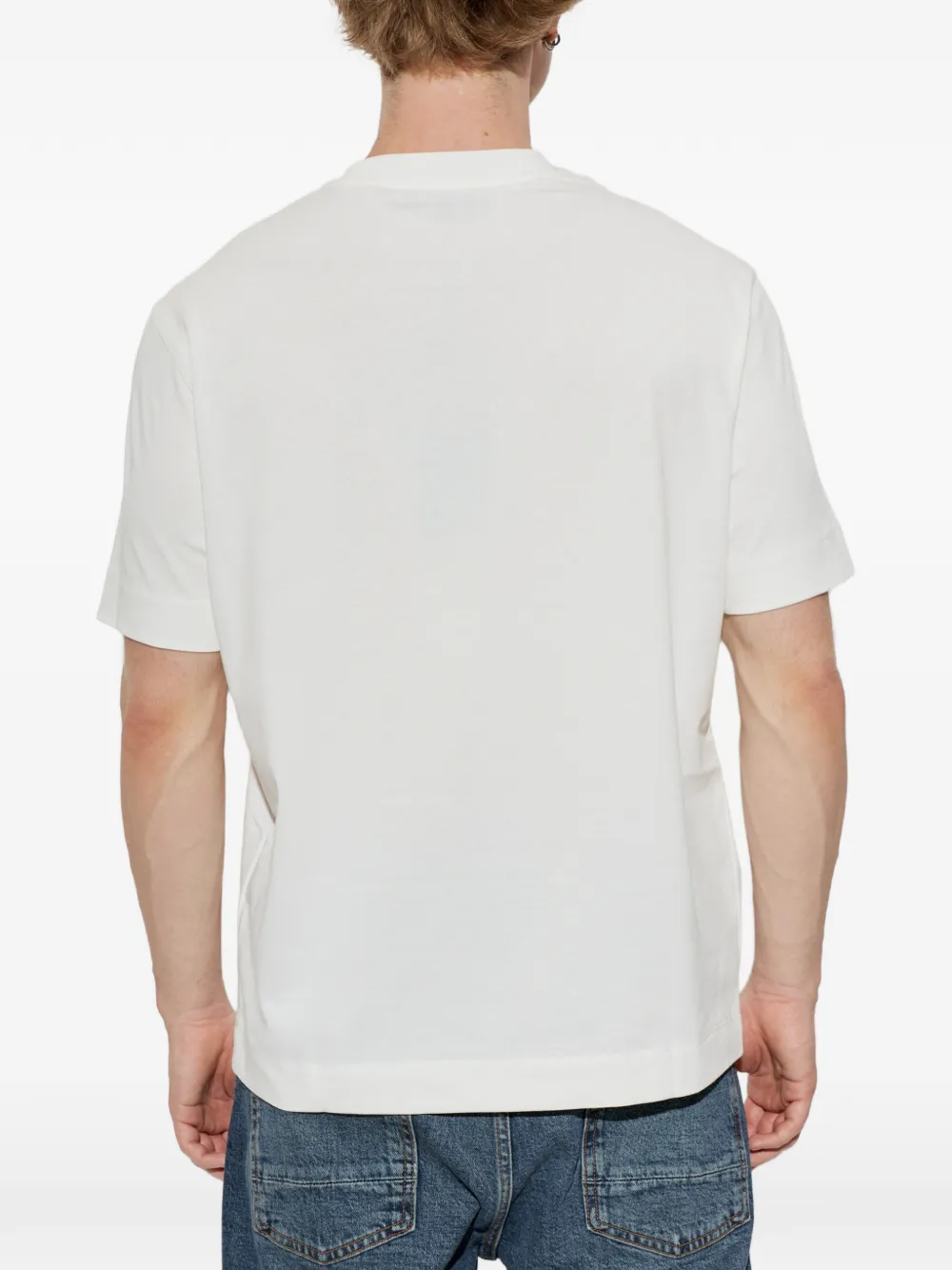 Emporio Armani Jersey T-shirt met geborduurd logo Wit