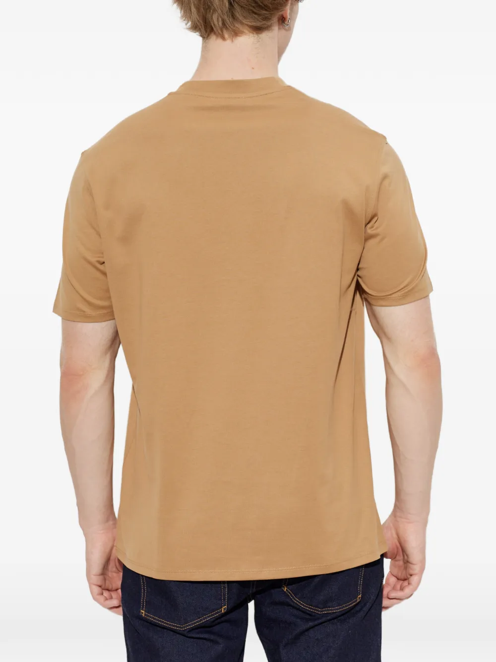 Emporio Armani T-shirt Essential slim-fit Pima katoenen jersey Beige
