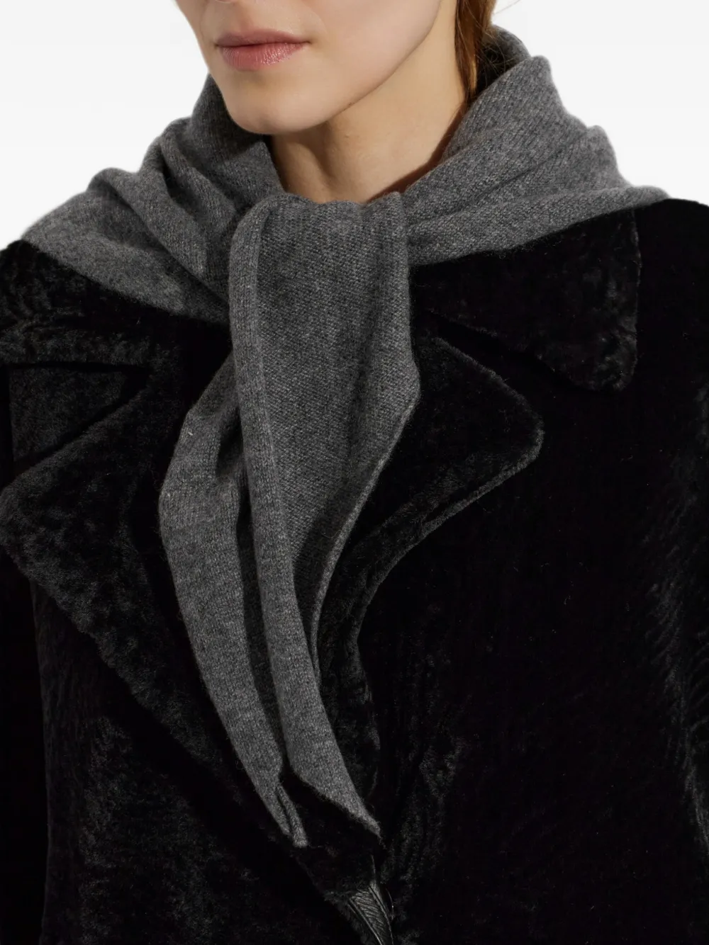 Lisa Yang Florianne Mélange-effect Scarf in Grey, view 4