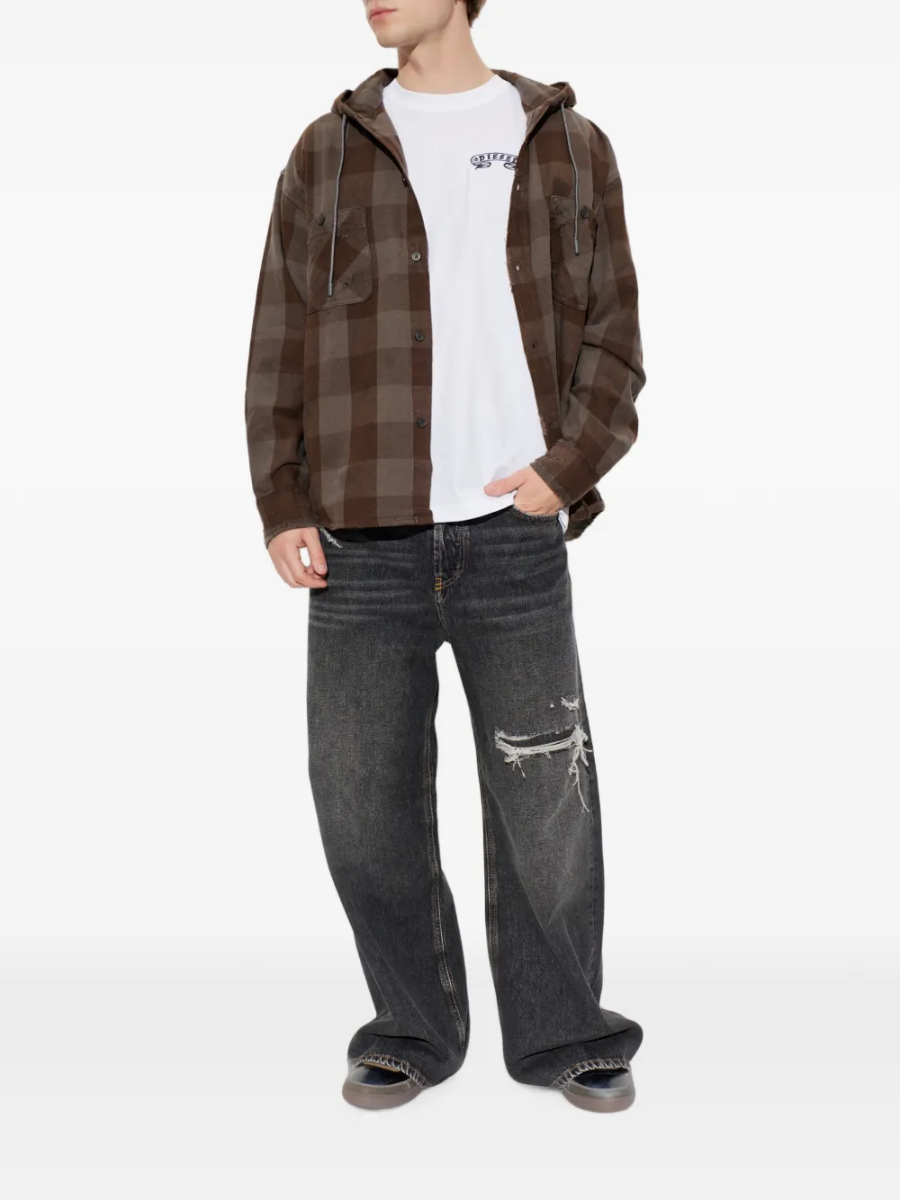 Diesel T-Adjust-AA9 T-shirt met logo-print Wit