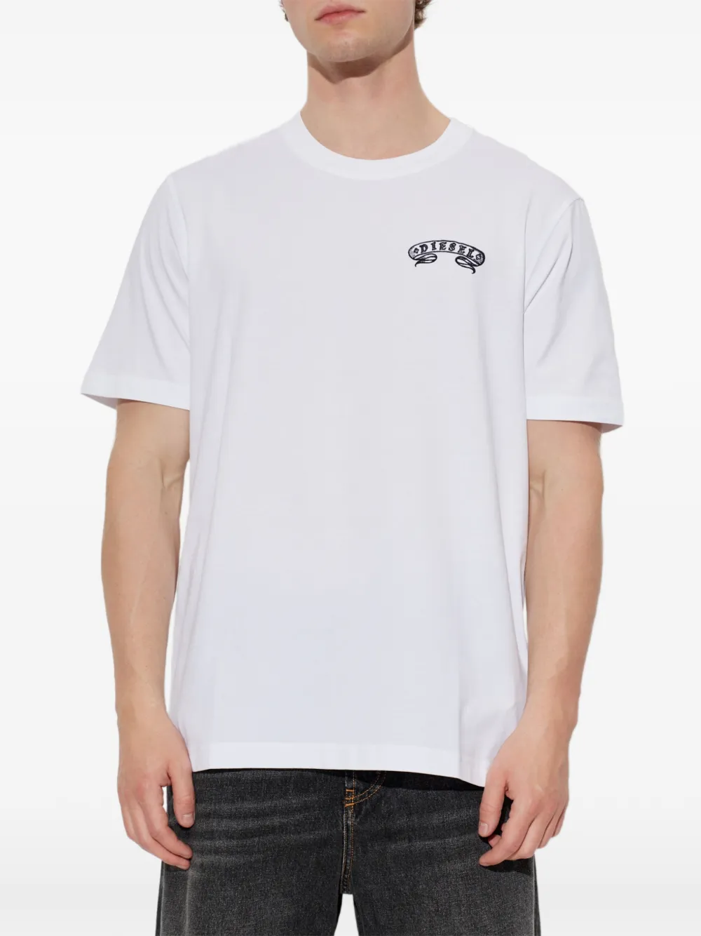 Diesel T-Adjust-AA9 T-shirt met logo-print Wit