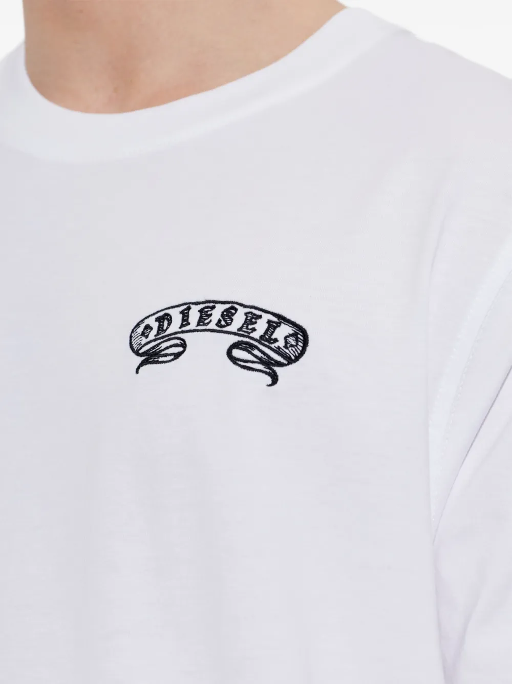 Diesel T-Adjust-AA9 T-shirt met logo-print Wit