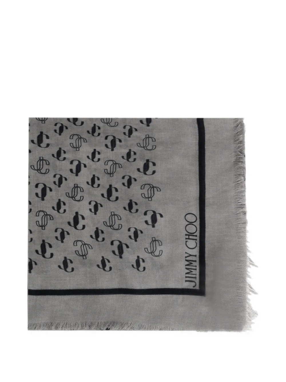 Jimmy Choo scarf with monogram - Grau