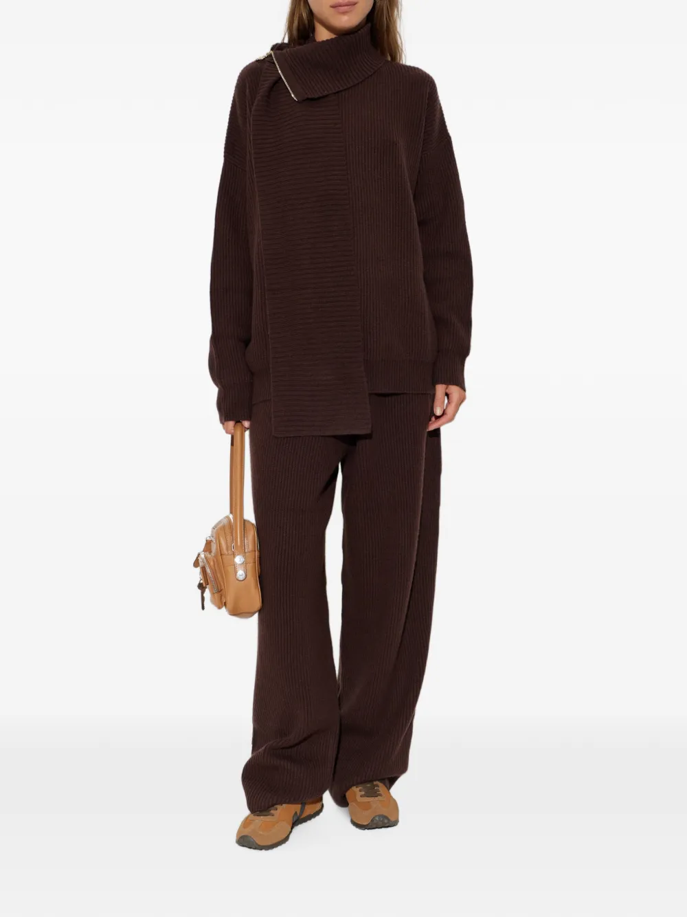 Sportmax Feltro trui met ritssluiting Bruin