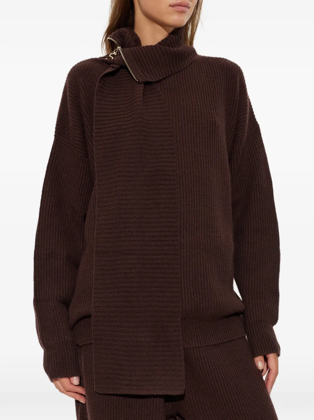 Sportmax Feltro trui met ritssluiting Bruin