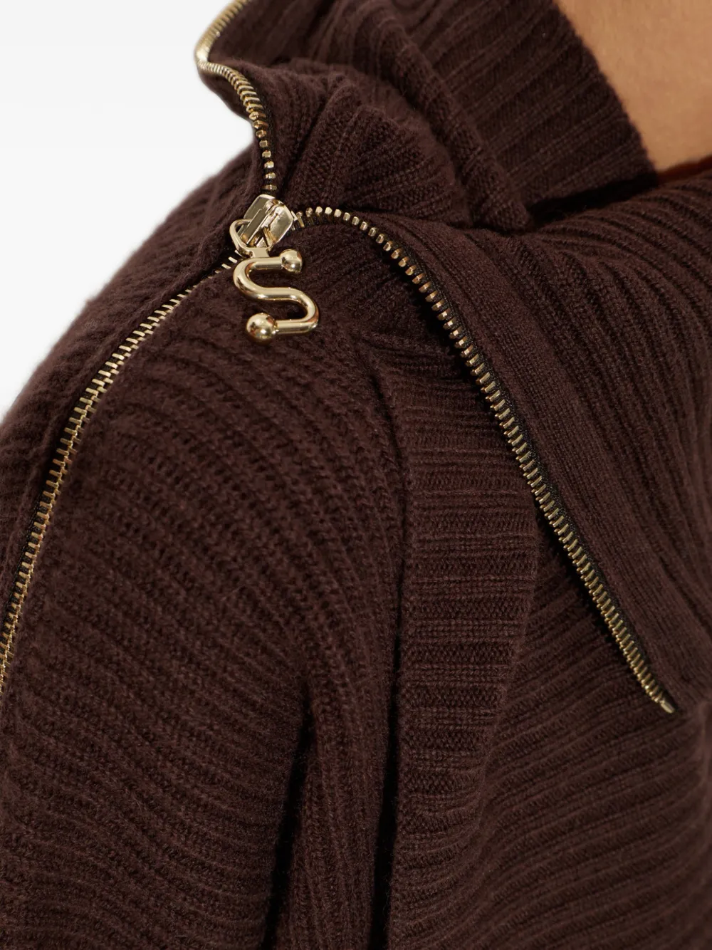 Sportmax Feltro trui met ritssluiting Bruin