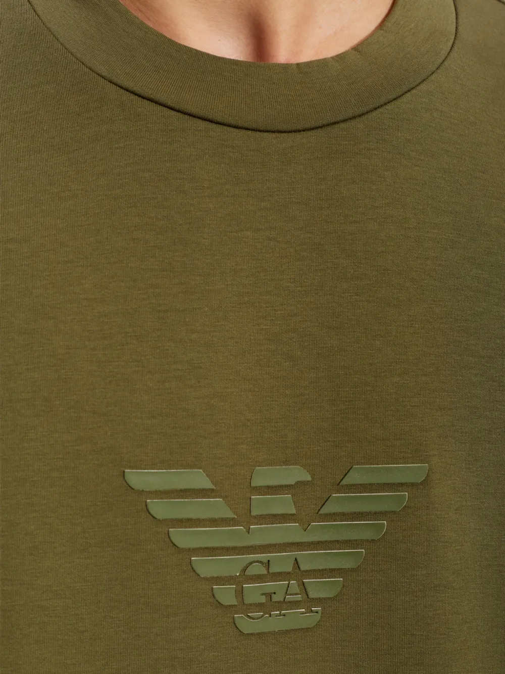Emporio Armani Katoenen dubbele jersey sweater Groen