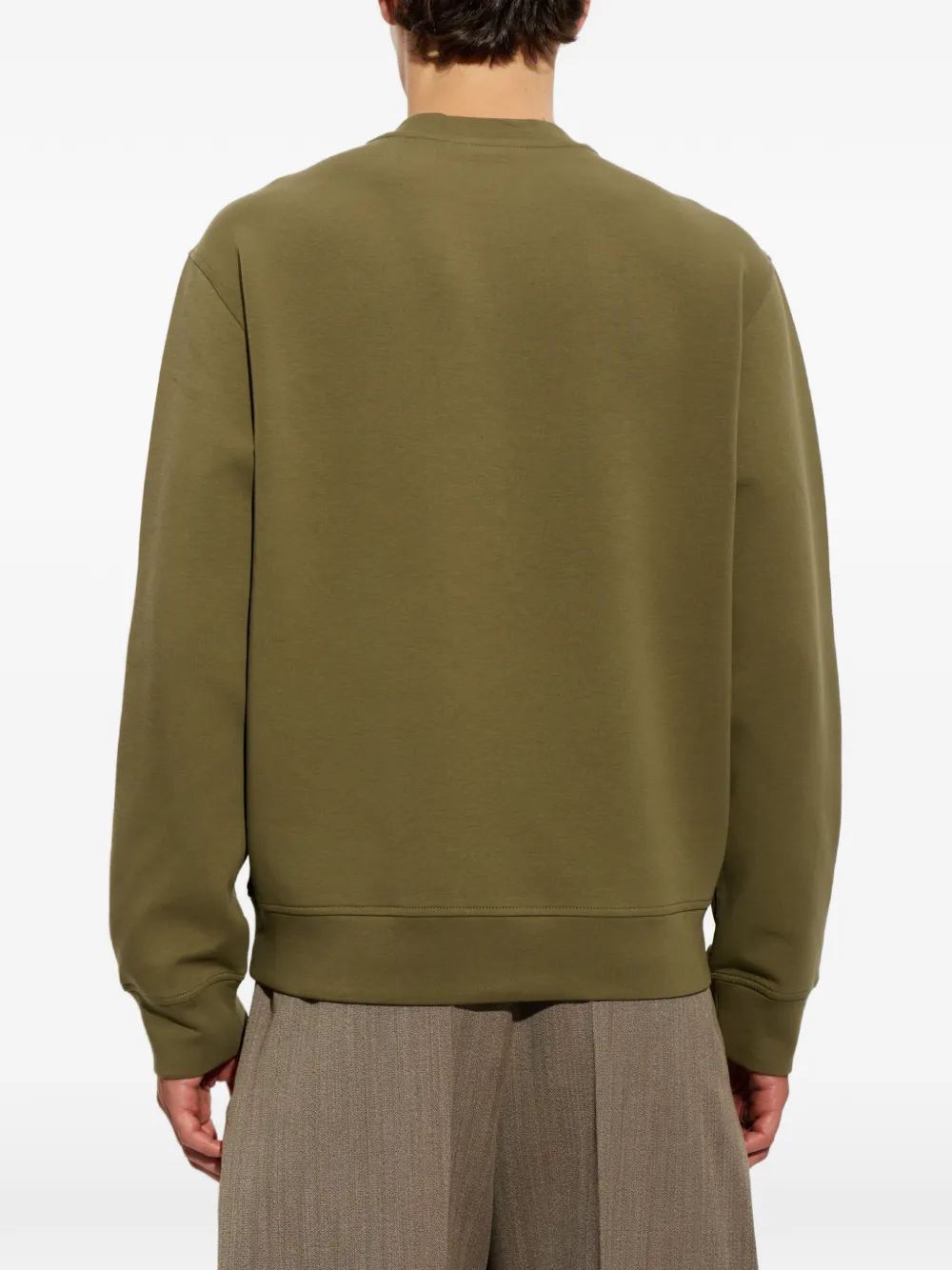 Emporio Armani Katoenen dubbele jersey sweater Groen