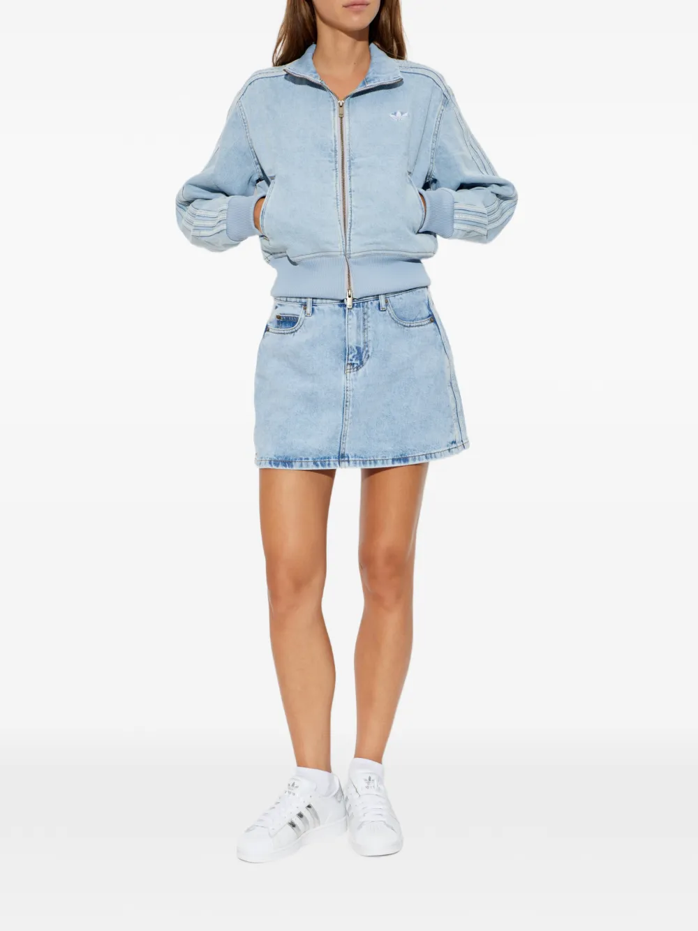 adidas Firebird denim tracktop Blauw