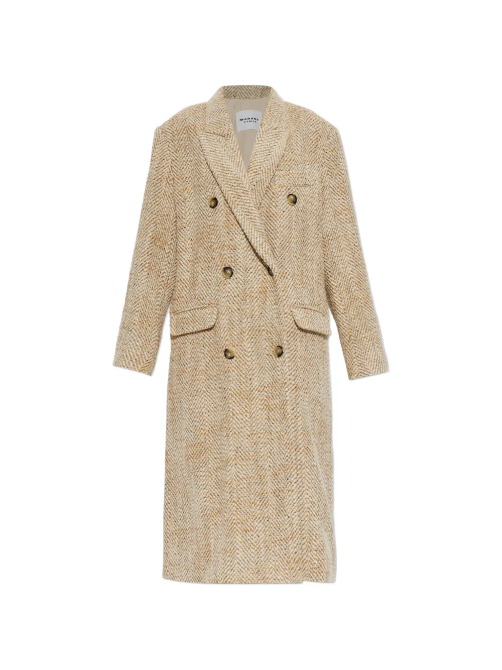 MARANT ÉTOILE Pilda herringbone double-breasted coat - Nude