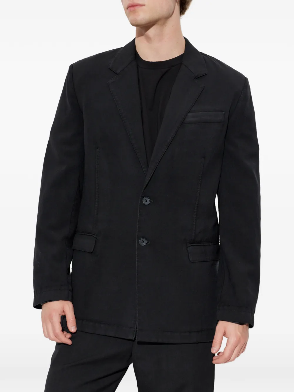 Diesel Blazer met knoopsluiting en logo-plakkaat Zwart
