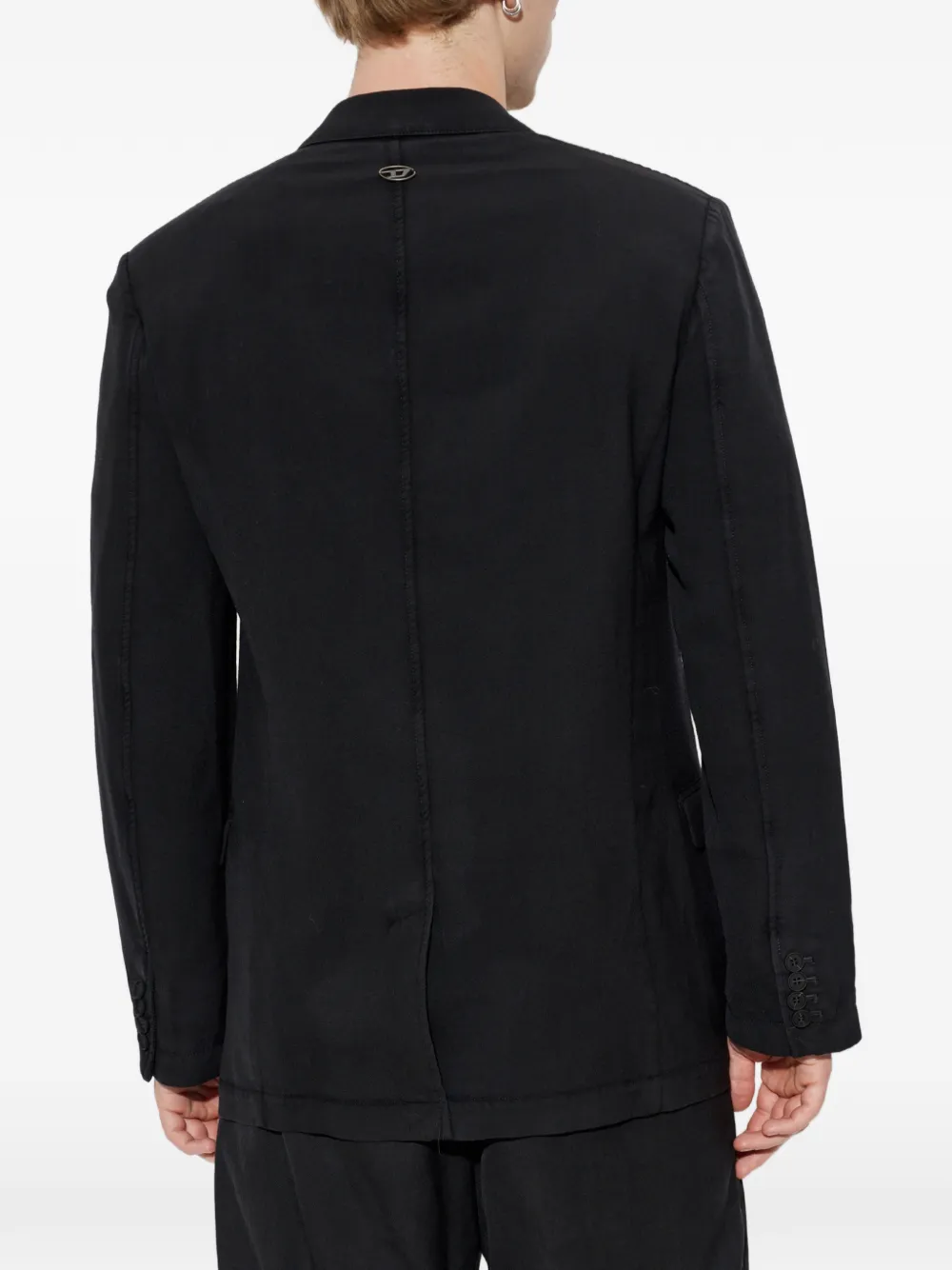Diesel Blazer met knoopsluiting en logo-plakkaat Zwart
