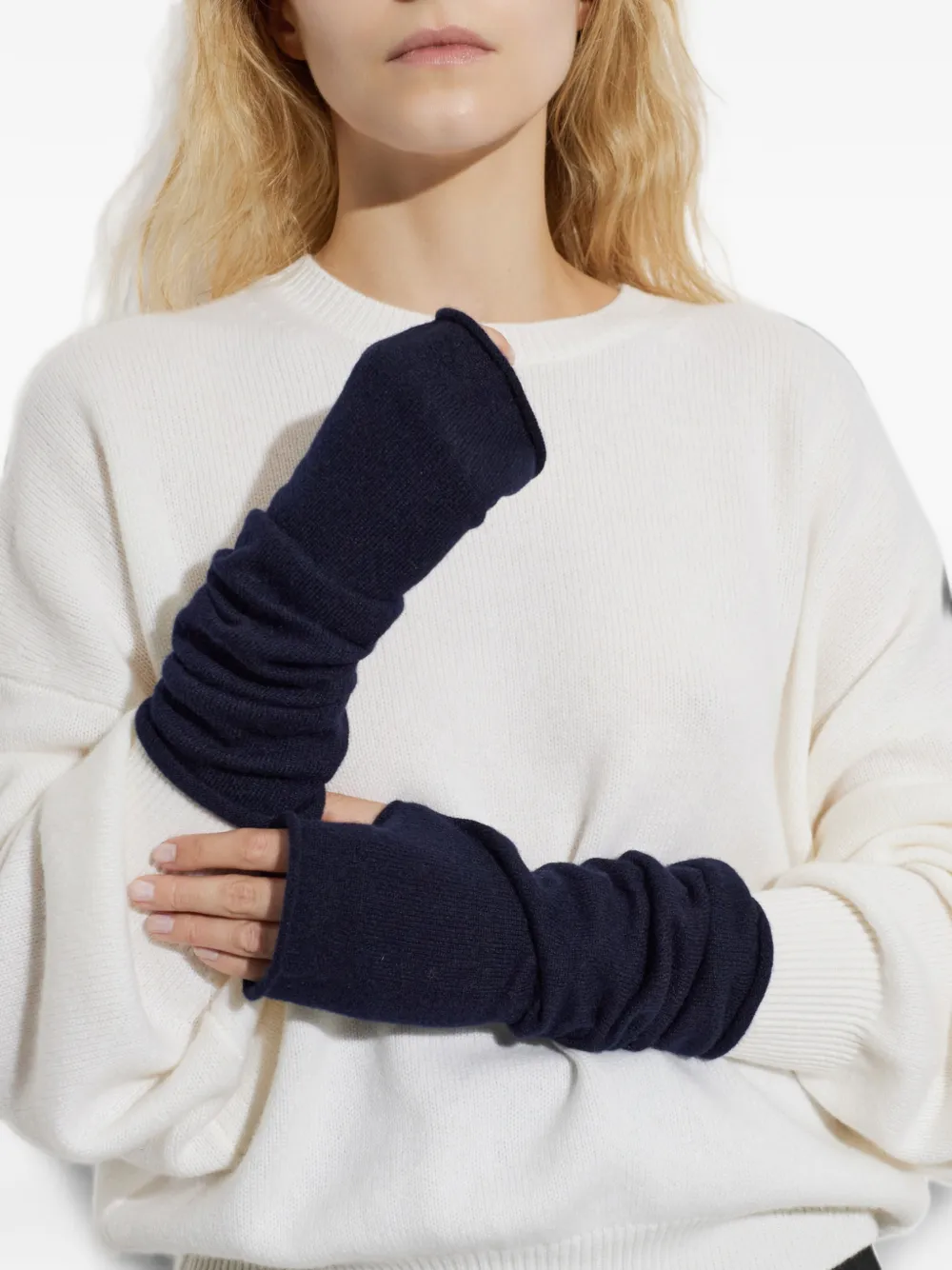 Lisa Yang Aspen vingerloze handschoenen Blauw