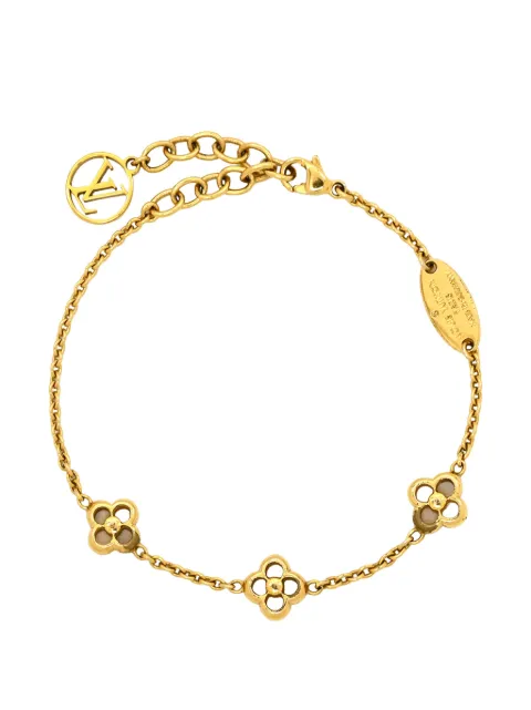Louis Vuitton Pre-Owned pulsera de flor bañada en oro 2018