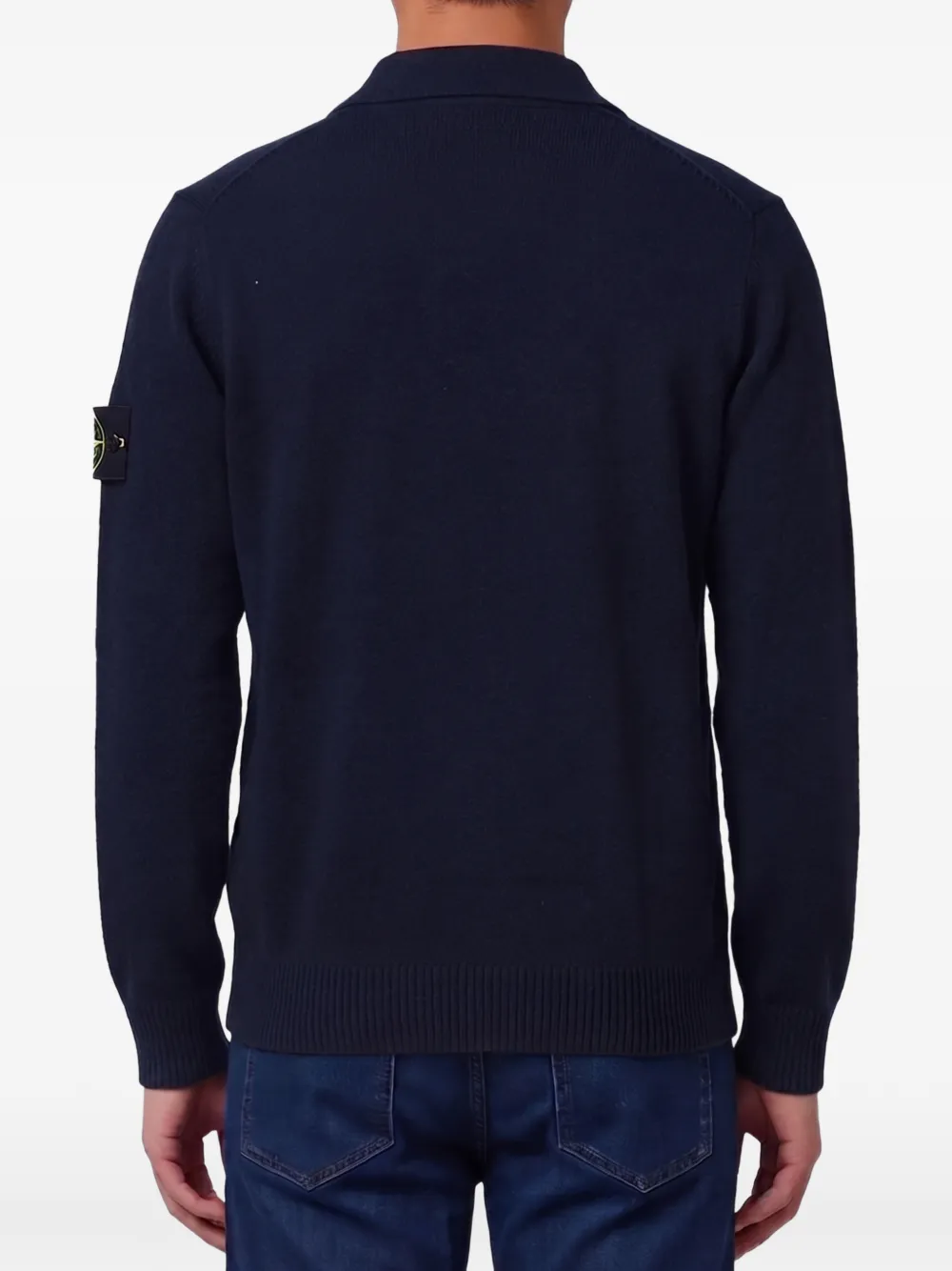 Stone Island Wollen poloshirt met logopatch Blauw