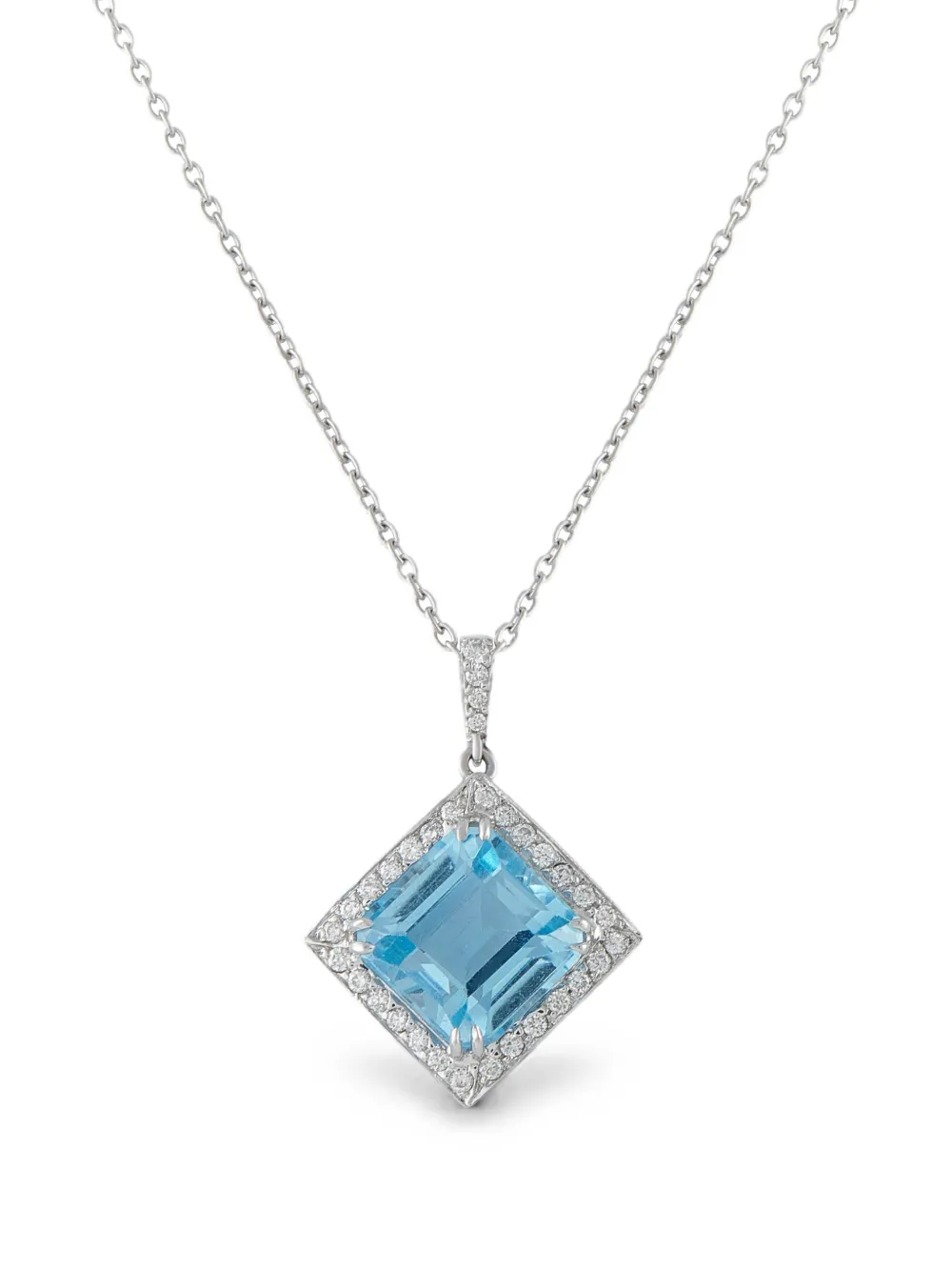 LB Exclusive topaz and diamond pendant necklace - Argento