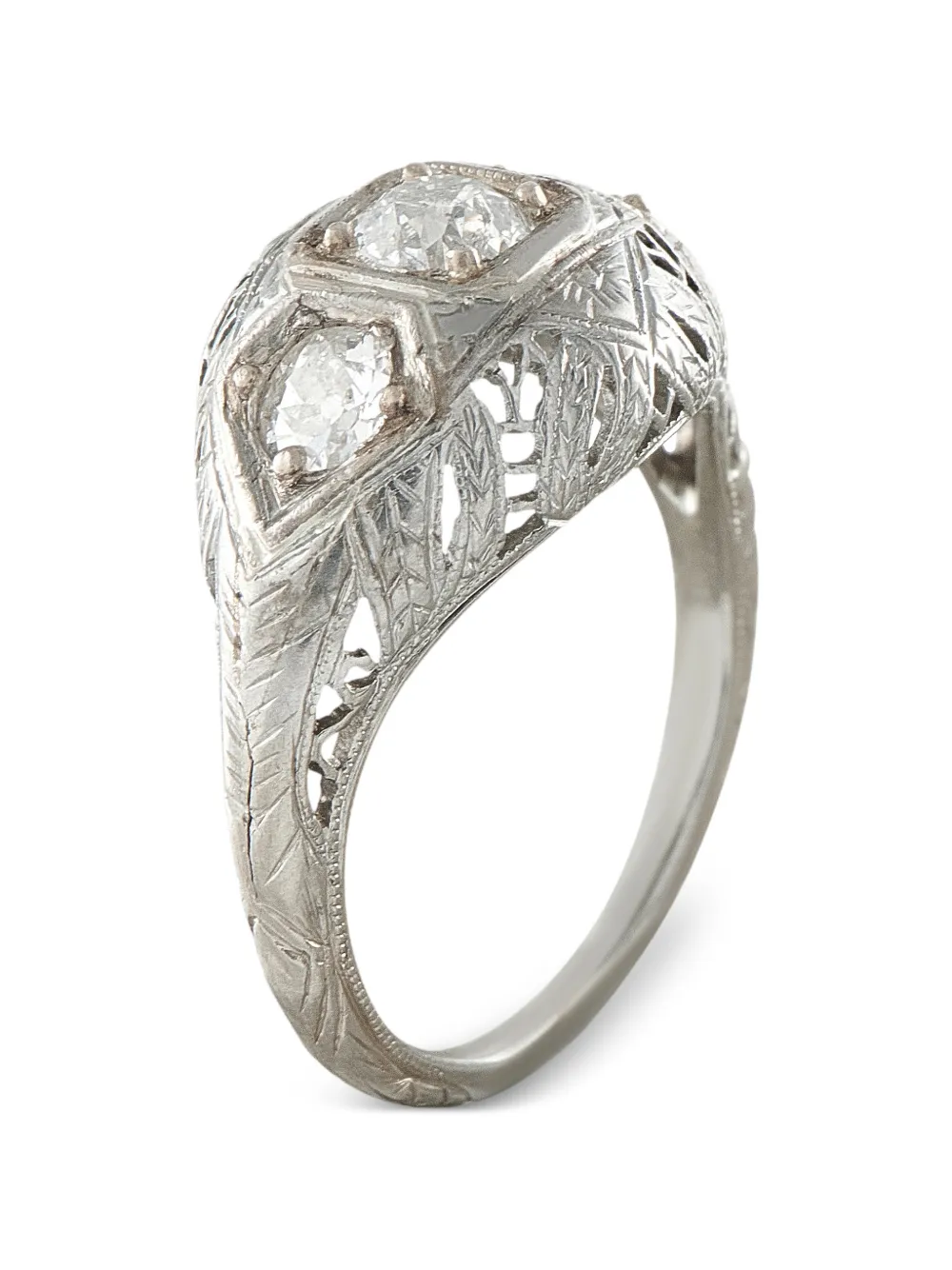 LB Exclusive engraved-filigree diamond ring - Argento