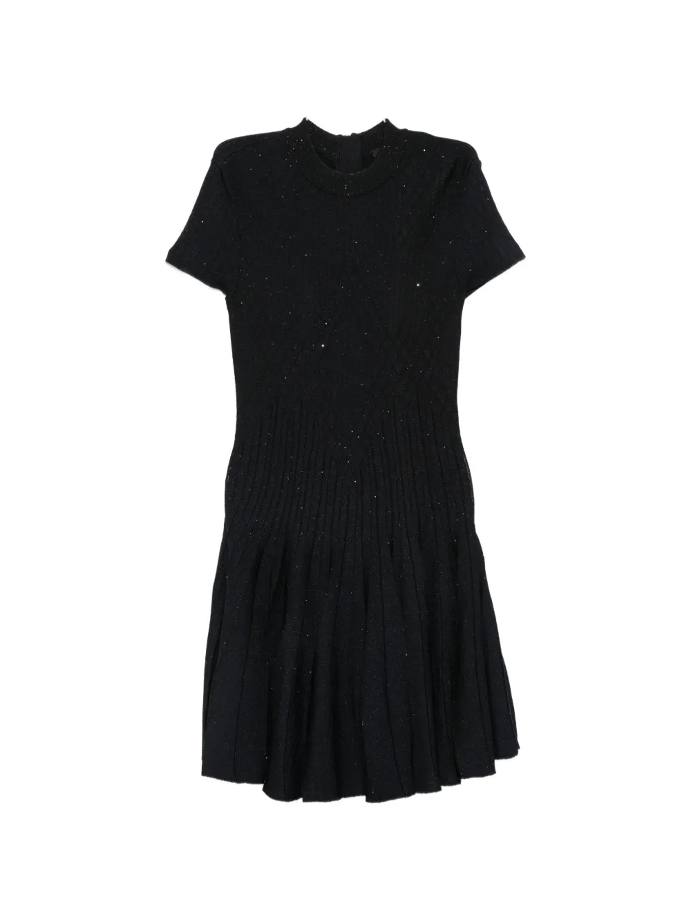 Balmain sequin-embellished ribbed-knit mini dress - Schwarz